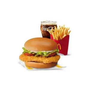 Crispy Chicken Sandwich with Lettuce & Tomatoes with Fries and Drink