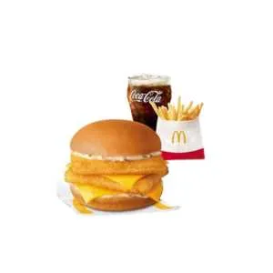 Double Crispy Fish Fillet Sandwich with Fries and Drink Meal