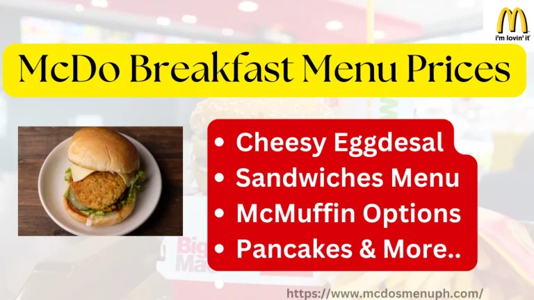 McDo Breakfast Menu Prices