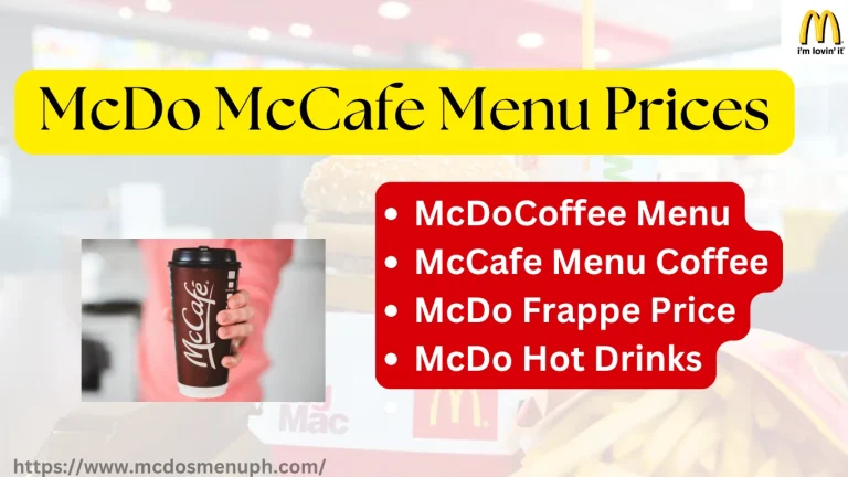 McDo McCafe Menu Prices